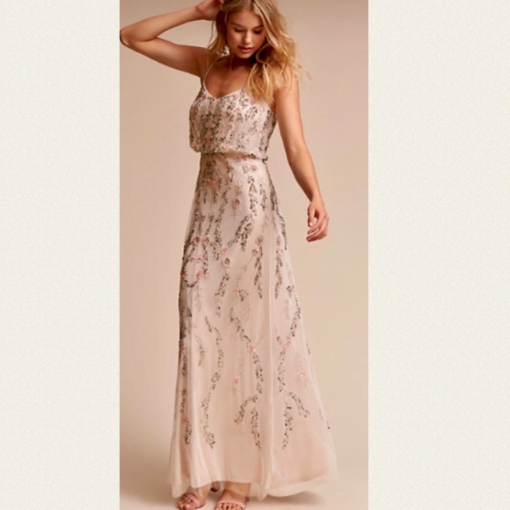 Adrianna Papell x BHLDN Tribute 12 Beaded Sequins New With Tags